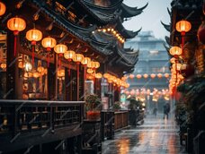 lanterns-are-lit-up-on-a-rainy-day-in-a-chinese-village-generative-ai_927978-76079.jpg